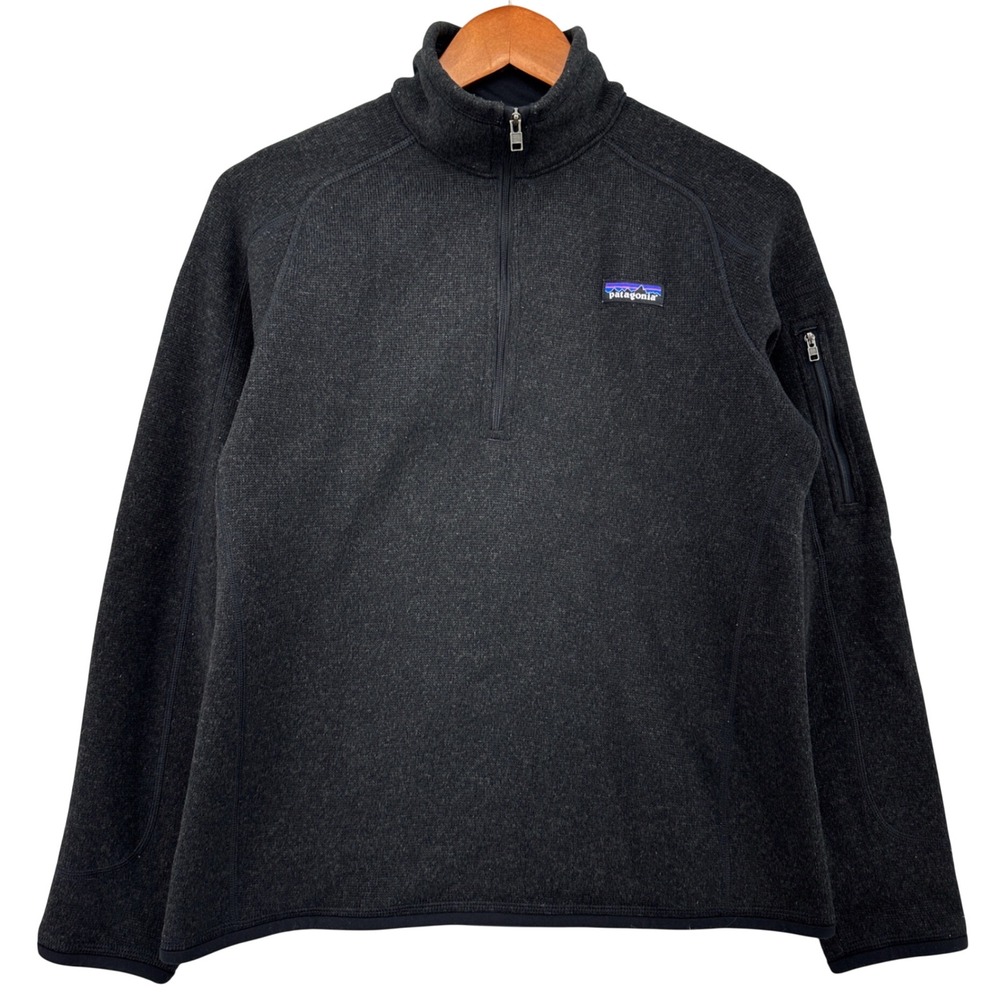 Patagonia Better Sweater 1/4 Zip Pullover Womens Medium Black Fleece Jacket Gorp